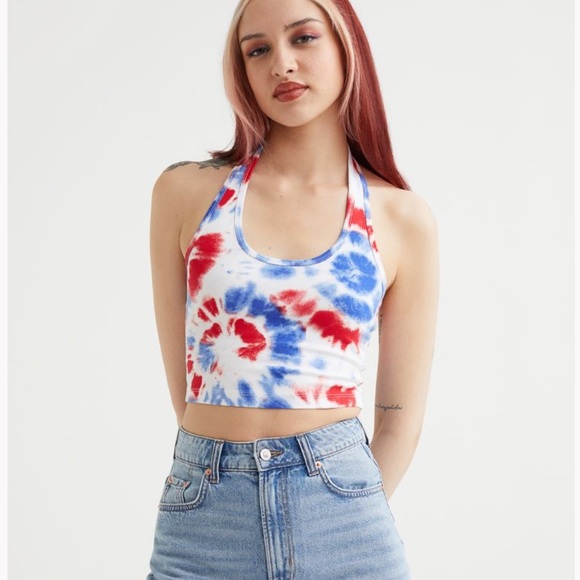NWT Tie-dye Halter Crop Top - Picture 1 of 2